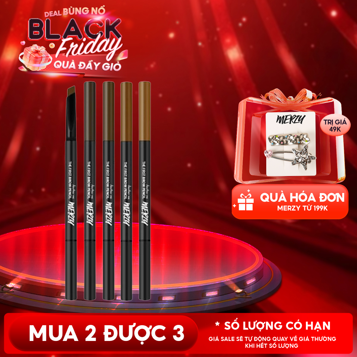 Chì Kẻ Mày Ngang Merzy Sắc Nét, Lâu Trôi The First Brow Pencil 0.3g