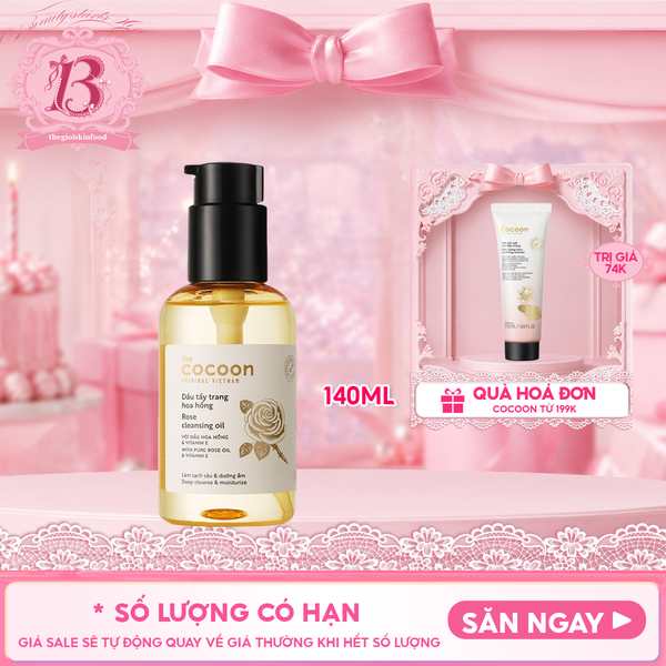  Dầu Tẩy Trang Cocoon Tinh Dầu Hoa Hồng Chưng Cất Rose Cleansing Oil 