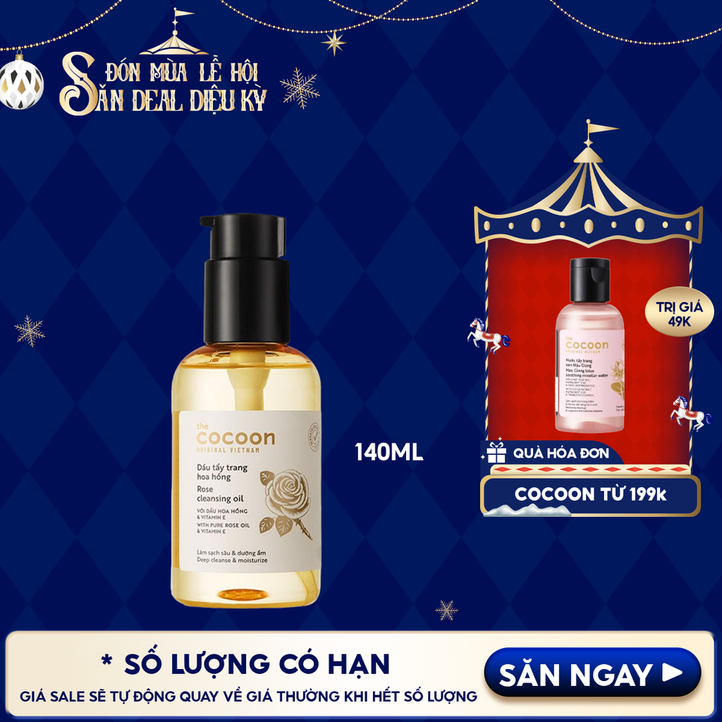Dầu Tẩy Trang Cocoon Tinh Dầu Hoa Hồng Chưng Cất Rose Cleansing Oil