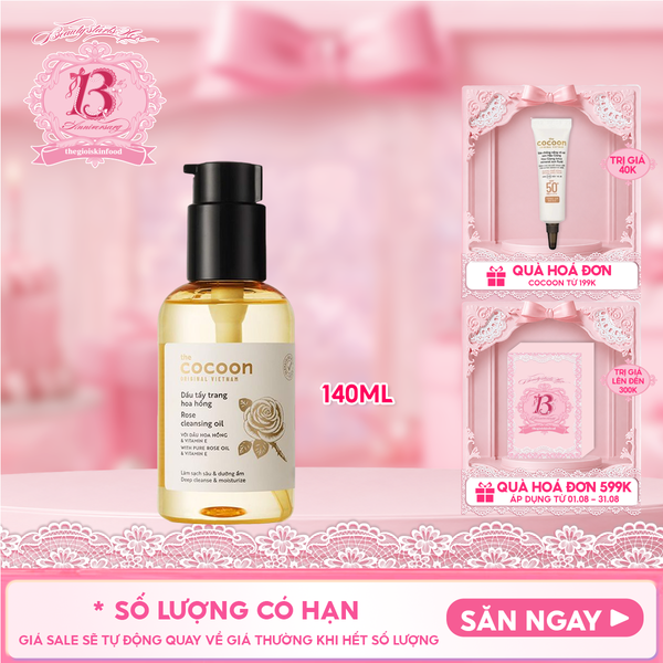  Dầu Tẩy Trang Cocoon Tinh Dầu Hoa Hồng Chưng Cất Rose Cleansing Oil 