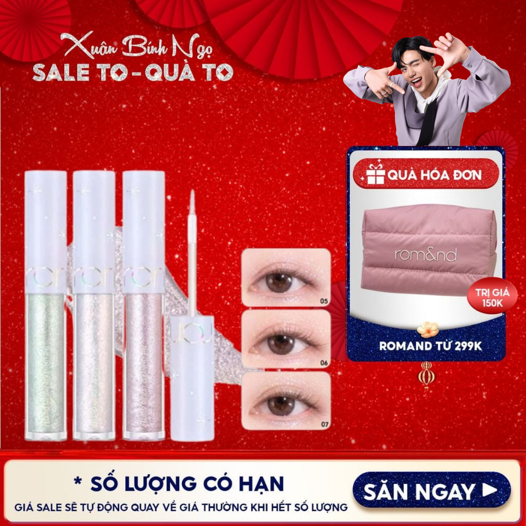 Gel Nhũ Mắt Romand Lấp Lánh, Bền Màu, Lâu Trôi The Universe Liquid Glitter 2g