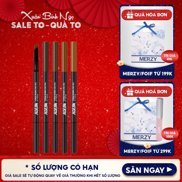  Chì Kẻ Mày Ngang Merzy Sắc Nét, Lâu Trôi The First Brow Pencil 0.3g 