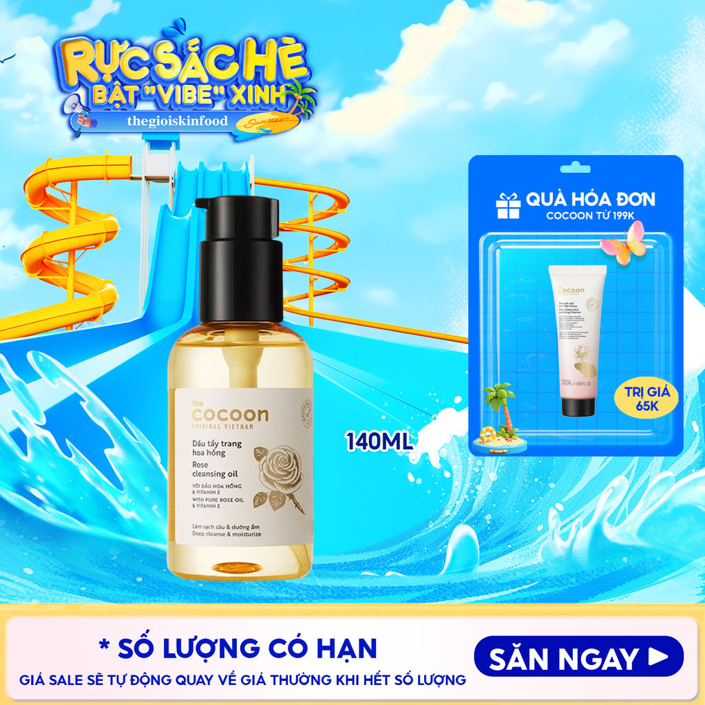 Dầu Tẩy Trang Cocoon Tinh Dầu Hoa Hồng Chưng Cất Rose Cleansing Oil
