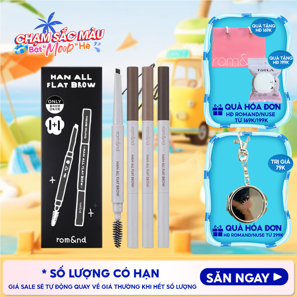  Chì Kẻ Mày Ngang Romand Cho Chân Mày Sắc Nét, Lâu Trôi Han All Flat Brow 