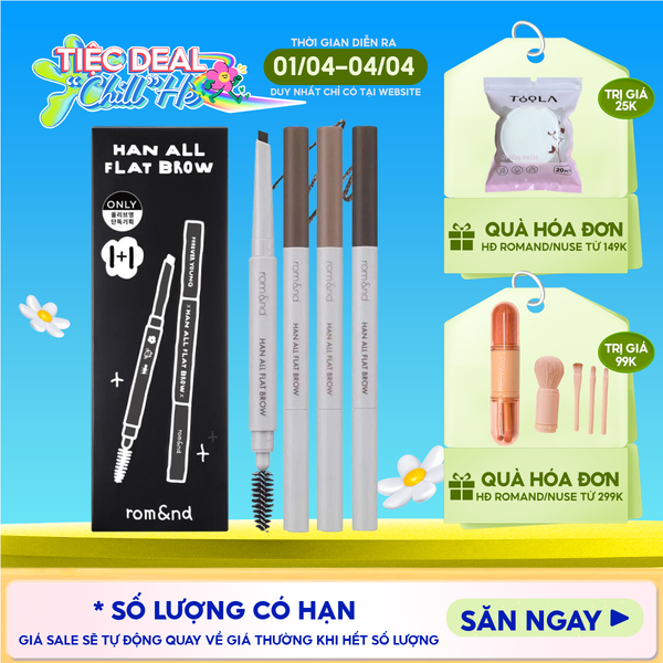  Chì Kẻ Mày Ngang Romand Cho Chân Mày Sắc Nét, Lâu Trôi Han All Flat Brow 