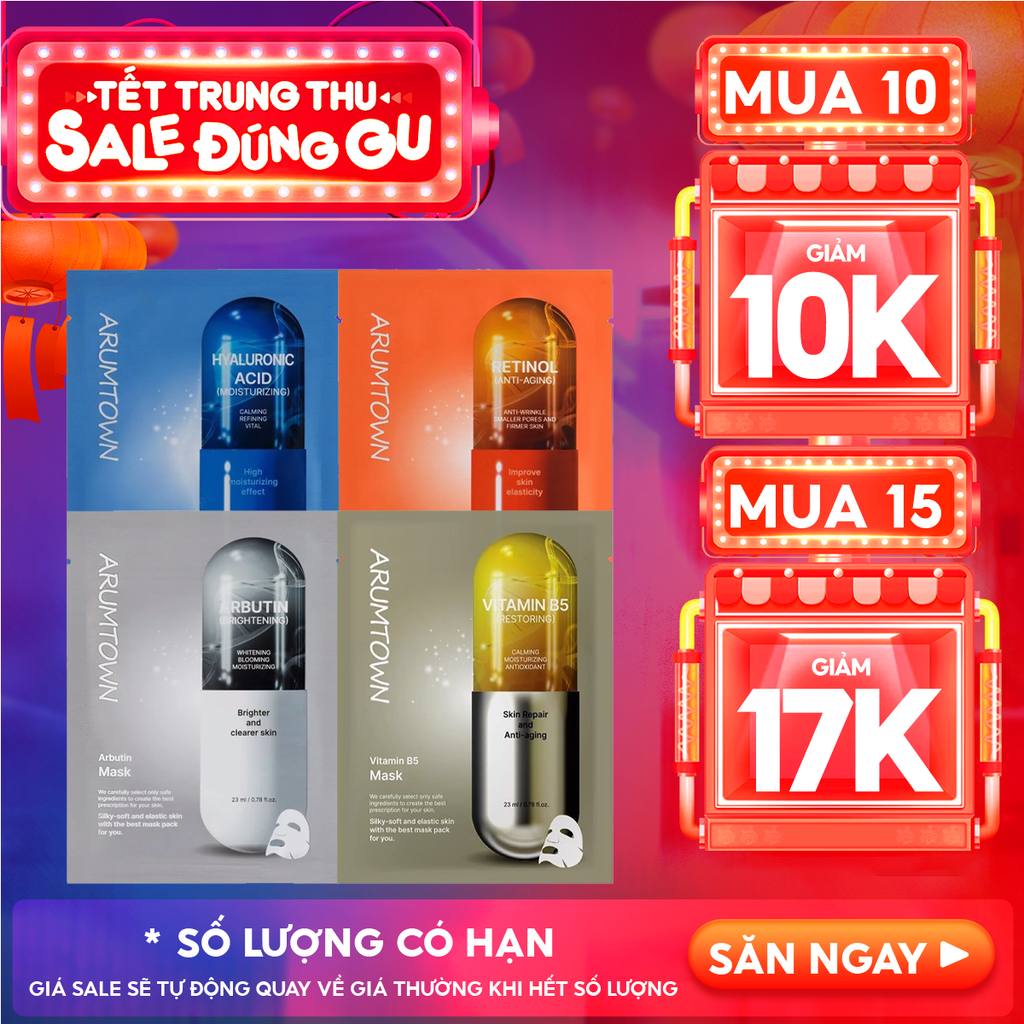 Mặt Nạ Arumtown Cấp Ẩm, Hỗ Trợ Dưỡng Sáng, Làm Đều Màu Da Mask 23ml