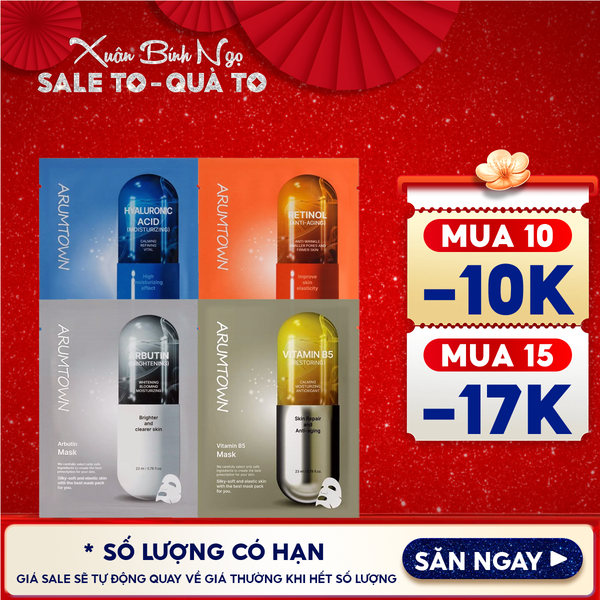  Mặt Nạ Arumtown Cấp Ẩm, Hỗ Trợ Dưỡng Sáng, Làm Đều Màu Da Mask 23ml 