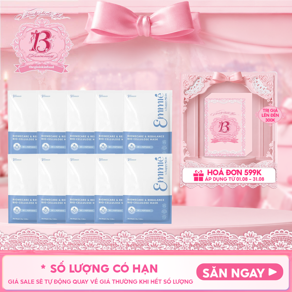  Combo Mask 10 Miếng Mặt Nạ Dưỡng Emmié By HappySkin Cấp Ẩm, Hỗ Trợ Phục Hồi, Làm Sáng Da Bio Cellulose Mask 