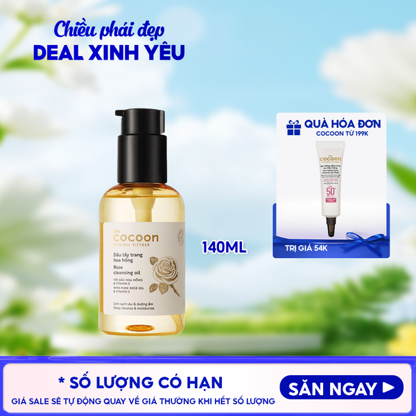  Dầu Tẩy Trang Cocoon Tinh Dầu Hoa Hồng Chưng Cất Rose Cleansing Oil 