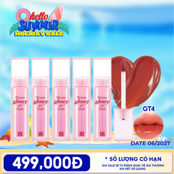  [PACK TIẾT KIỆM 26%] 5 Son Bóng Pha Lê Merzy Căng Mọng, Bền Màu Bisous Glowy Gel Tint 