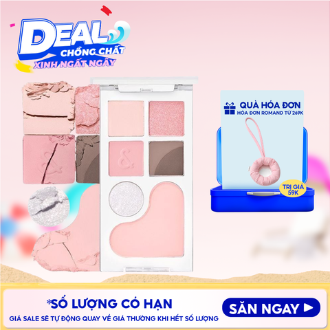 Bảng Phấn Mắt & Má Hồng Romand Ngọt Ngào, Lấp Lánh Bare Layer Palette 14g