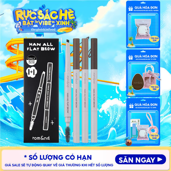  Chì Kẻ Mày Ngang Romand Cho Chân Mày Sắc Nét, Lâu Trôi Han All Flat Brow 