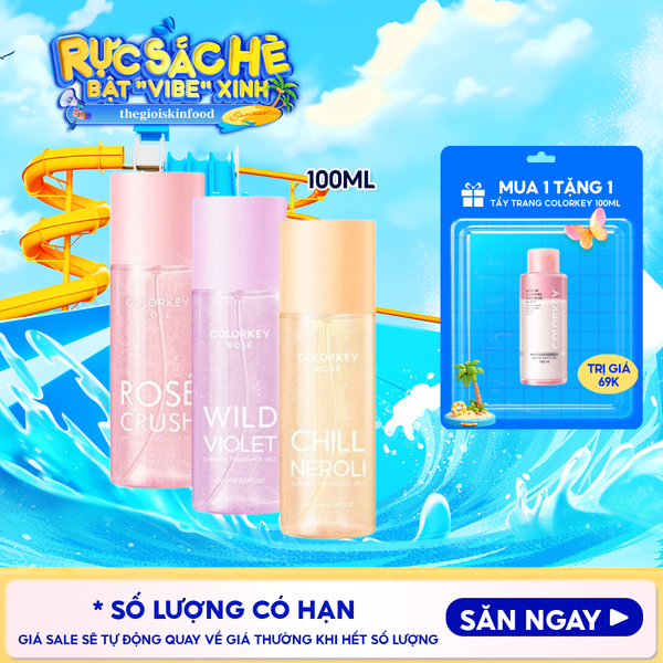  Xịt Thơm Toàn Thân Colorkey Rosé Shimmer Fragrance Mist 100ml 