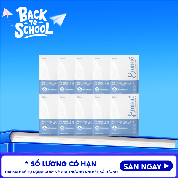  Combo Mask 10 Miếng Mặt Nạ Dưỡng Emmié By HappySkin Cấp Ẩm, Hỗ Trợ Phục Hồi, Làm Sáng Da Bio Cellulose Mask 