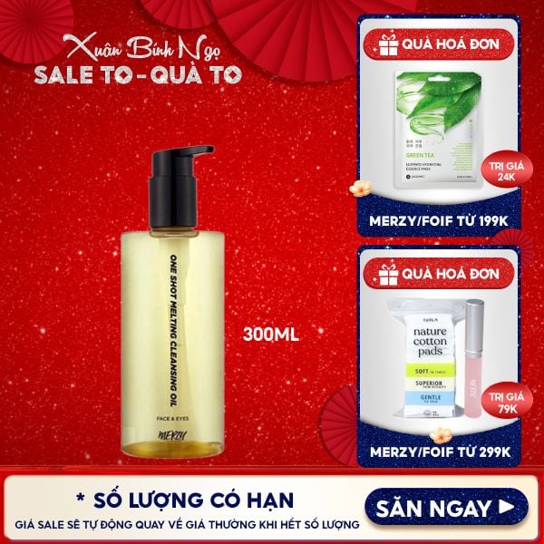  Dầu Tẩy Trang Merzy Làm Sạch Sâu Lỗ Chân Lông, Dịu Nhẹ One Shot Melting Cleansing Oil 300ml 