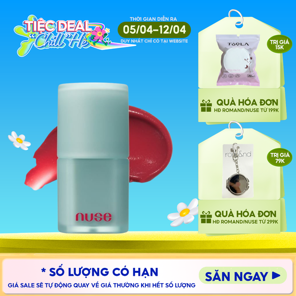 [NUSE BY ROMAND] Son Kem Lì, Mịn Mượt Thuần Chay Nuse Mousse Liptual 4.5g 