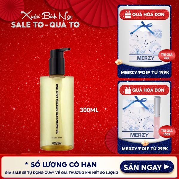  Dầu Tẩy Trang Merzy Làm Sạch Sâu Lỗ Chân Lông, Dịu Nhẹ One Shot Melting Cleansing Oil 300ml 