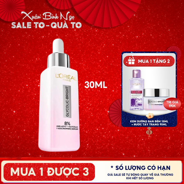 Serum L'oreal Tinh Chất Mờ Thâm Nám Glycolic-Bright Instant Glowing Serum 