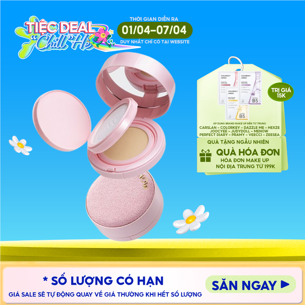  Phấn Nước Kèm Phấn Phủ 2in1 MENOW Kiềm Dầu, Dưỡng Ẩm Light Makeup Powder Cushion Powder Cream 17g 