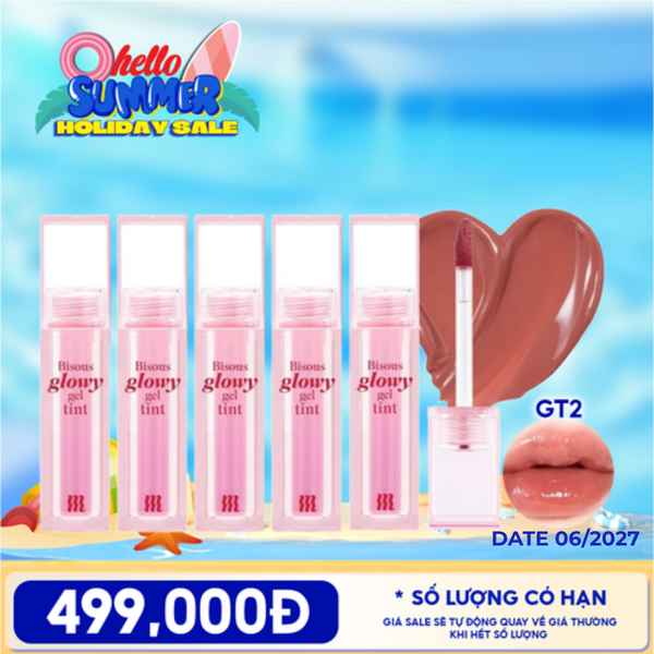  [PACK TIẾT KIỆM 26%] 5 Son Bóng Pha Lê Merzy Căng Mọng, Bền Màu Bisous Glowy Gel Tint 