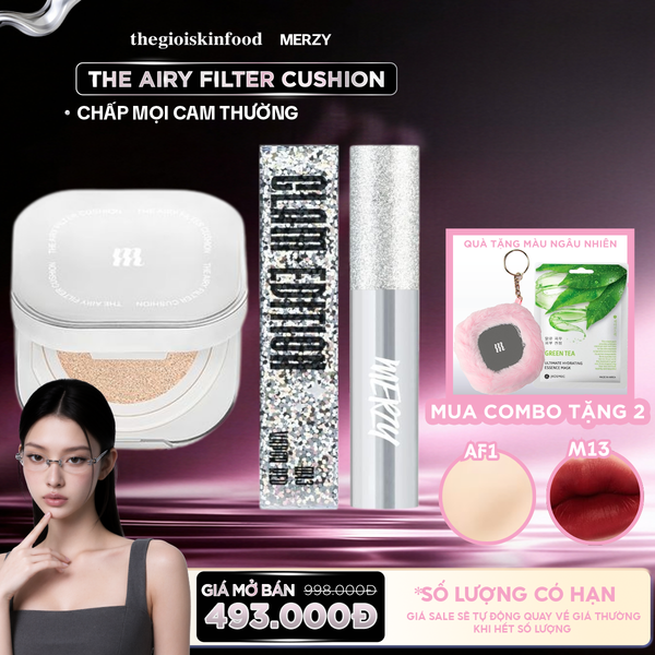  [MUA 2 NHẬN 4] Combo Merzy: Phấn nước Merzy The Airy Filter Cushion + Son Merzy Best Seller (New Dew/ Puffer/Bisous/Glam/ Fit Blur Tint) 