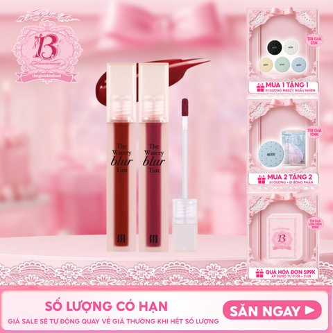 Son Kem Lì Lên Màu Chuẩn, Mịn Mượt Nhẹ Môi Merzy The Watery Blur Tint 4ml