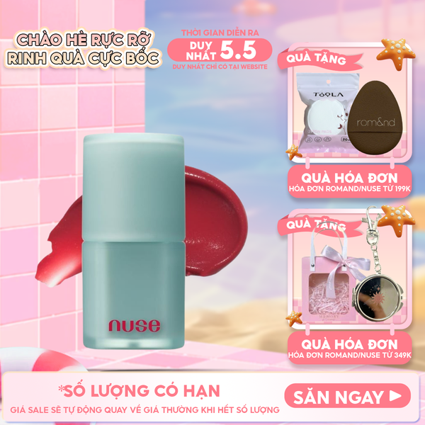 [NUSE BY ROMAND] Son Kem Lì, Mịn Mượt Thuần Chay Nuse Mousse Liptual 4.5g 