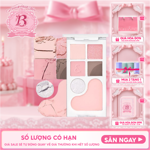 Bảng Phấn Mắt & Má Hồng Romand Ngọt Ngào, Lấp Lánh Bare Layer Palette 14g