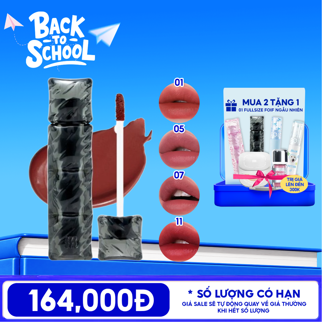 [V6 PUFFER][SON PHAO] Son Kem Lì Merzy Bền Màu, Lâu Trôi Puffer Velvet Tint 3.7g