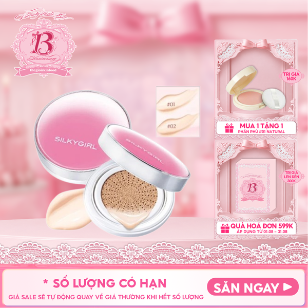  Phấn Nước Silkygirl Chống Nắng Lâu Trôi Serum Cushion SPF50+ PA+++ 13g 