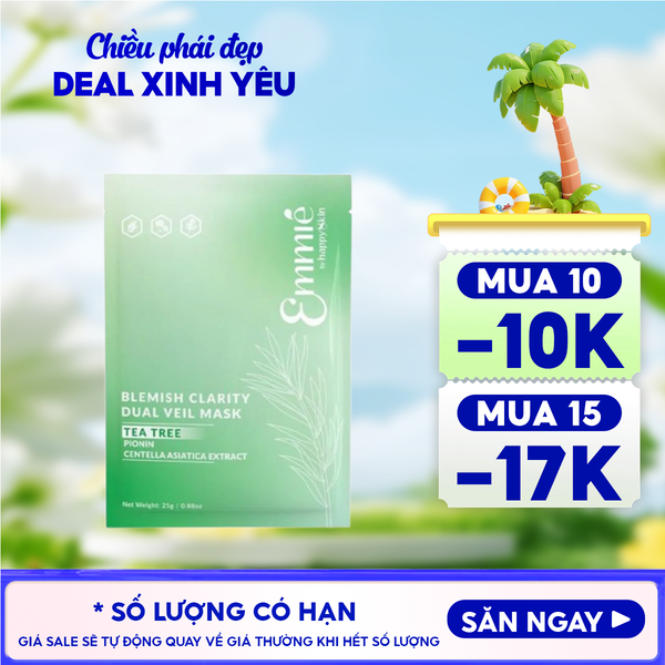  Mặt Nạ Emmié By HappySkin Làm Dịu Da, Hỗ Trợ Giảm Mụn Blemish Clarity Dual Veil Mask 