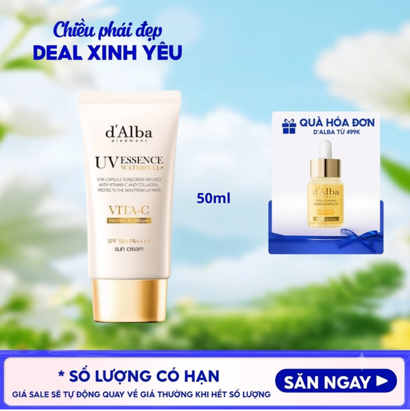  Kem Chống Nắng d'Alba Hỗ Trợ Dưỡng Sáng, Ngăn Ngừa Lão Hóa Da Vita Capsule Anti-Aging Sun Cream 50ml 