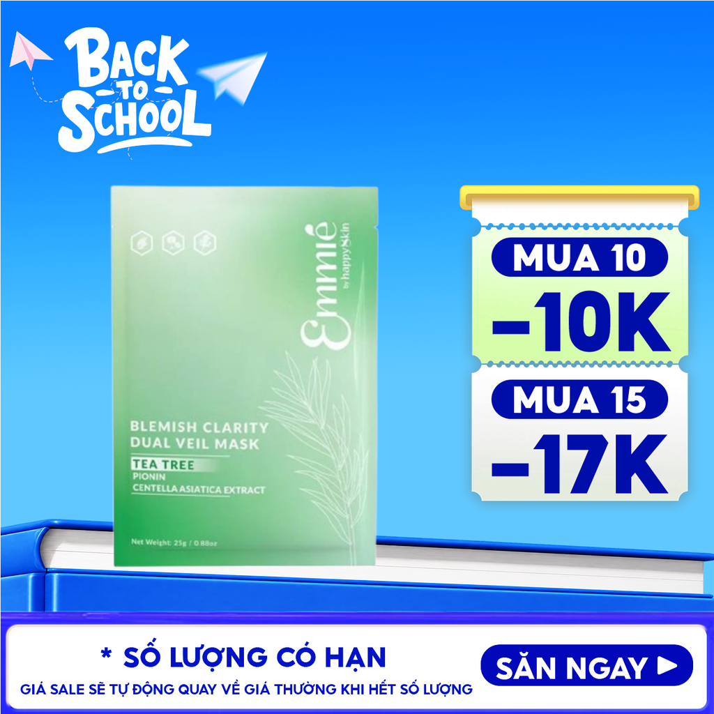 Mặt Nạ Emmié By HappySkin Làm Dịu Da, Hỗ Trợ Giảm Mụn Blemish Clarity Dual Veil Mask