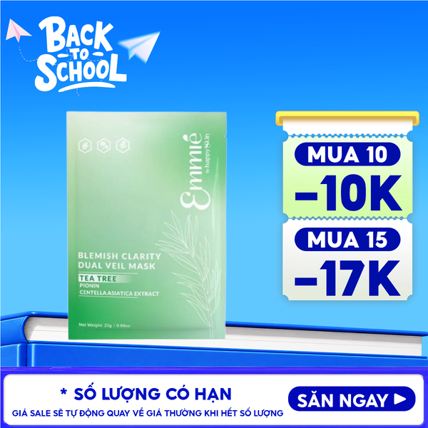  Mặt Nạ Emmié By HappySkin Làm Dịu Da, Hỗ Trợ Giảm Mụn Blemish Clarity Dual Veil Mask 