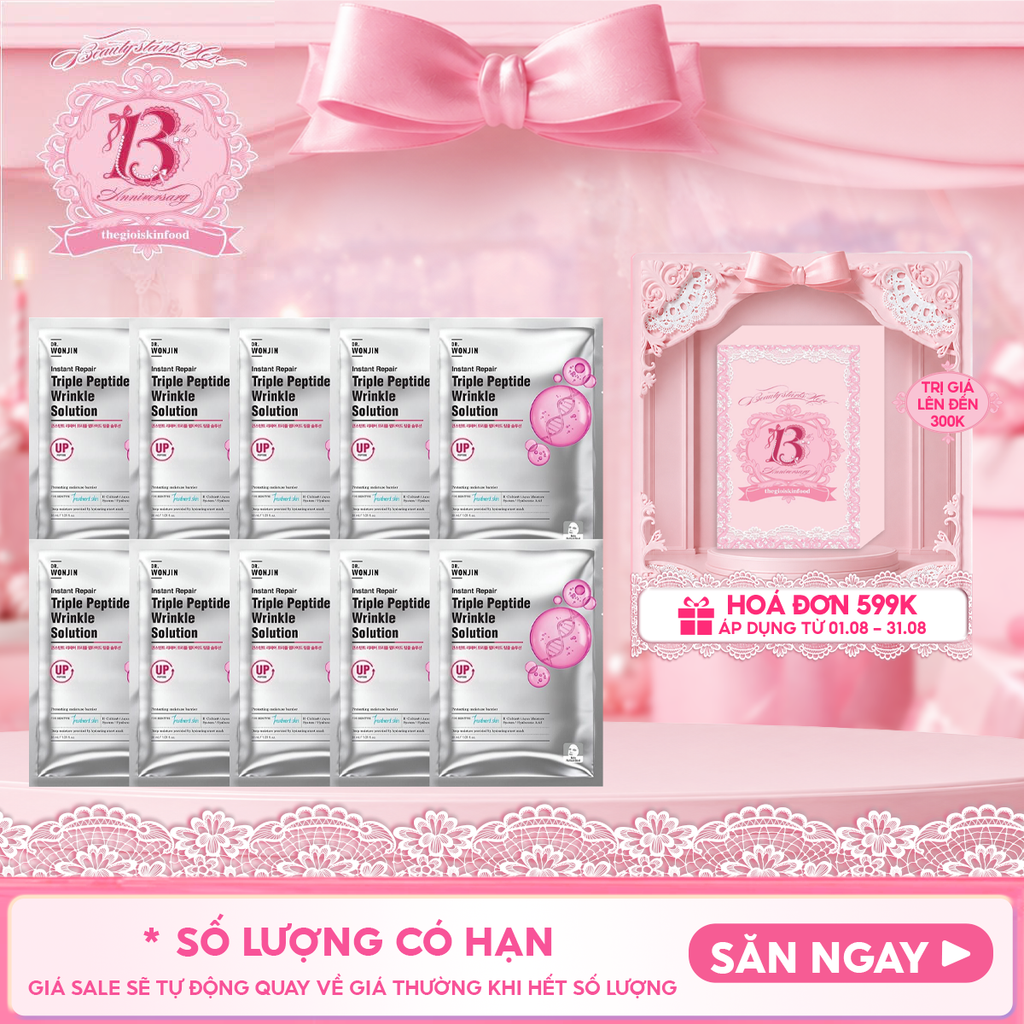 Combo 10 Miếng Mặt Nạ Cấp Ẩm, Tăng Sinh Collagen, Hỗ Trợ Phục Hồi Da Dr.Wonjin Instant Repair Solution 30ml