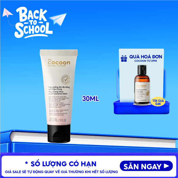  Sáp Dưỡng Ẩm Cocoon Đa Năng Chiết Xuất Sen Hậu Giang Lotus Multi-purpose balm 30ml (Mẫu ngẫu nhiên) 