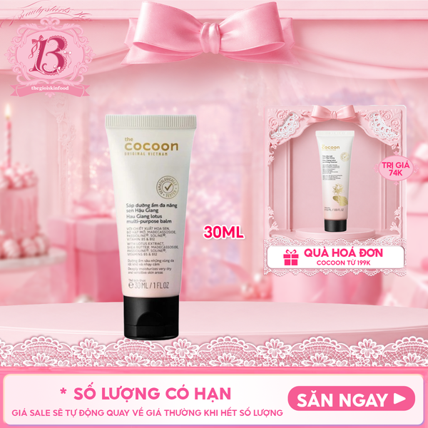 Sáp Dưỡng Ẩm Cocoon Đa Năng Chiết Xuất Sen Hậu Giang Lotus Multi-purpose balm 30ml (Mẫu ngẫu nhiên) 