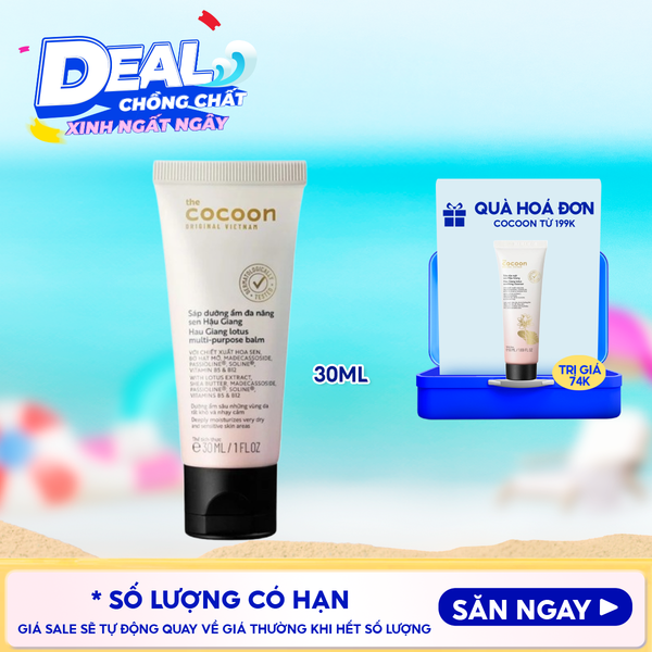 Sáp Dưỡng Ẩm Cocoon Đa Năng Chiết Xuất Sen Hậu Giang Hau Giang Lotus Multi-purpose balm 30ml (Mẫu ngẫu nhiên) 