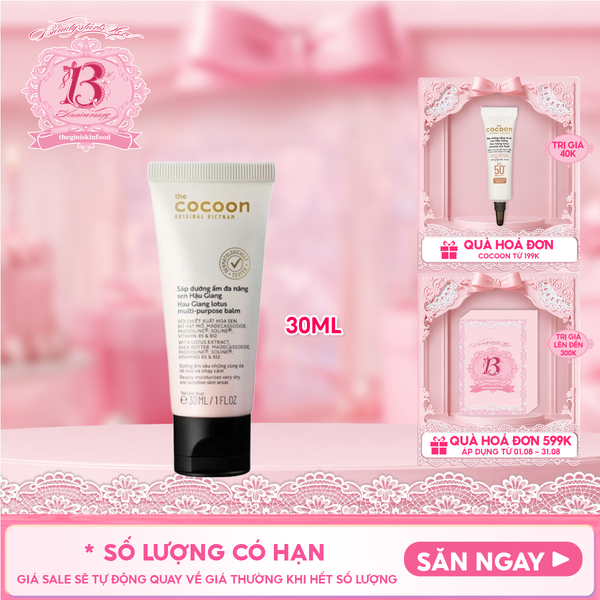  Sáp Dưỡng Ẩm Cocoon Đa Năng Chiết Xuất Sen Hậu Giang Lotus Multi-purpose balm 30ml (Mẫu ngẫu nhiên) 
