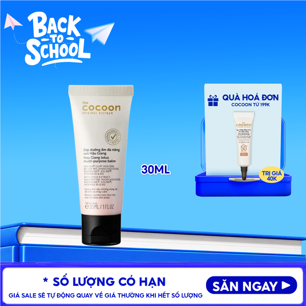 Sáp Dưỡng Ẩm Cocoon Đa Năng Chiết Xuất Sen Hậu Giang Lotus Multi-purpose balm 30ml (Mẫu ngẫu nhiên) 