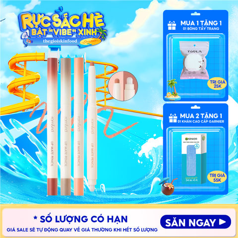 Chì Kẻ Viền Môi Romand Nhung Lì, Lâu Trôi, Thiết Kế 2 Đầu Lip Mate Pencil 0.5g