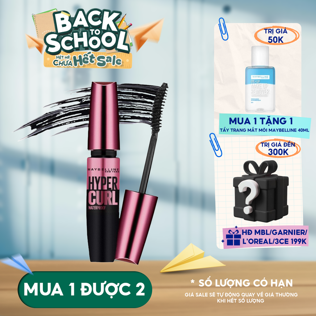 Mascara Làm Dài Và Cong Mi, Không Lem Không Trôi Maybelline The Hyper Curl Mascara 9.2ml