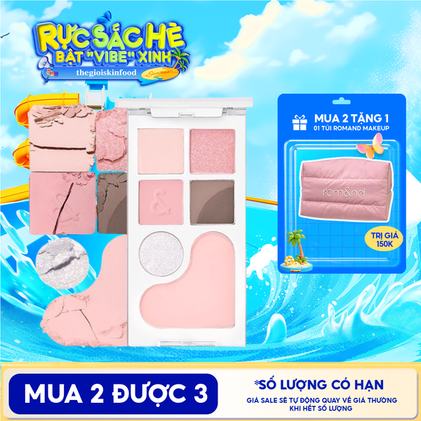  Bảng Phấn Mắt & Má Hồng Romand Ngọt Ngào, Lấp Lánh Bare Layer Palette 14g 