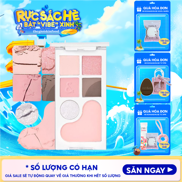  Bảng Phấn Mắt & Má Hồng Romand Ngọt Ngào, Lấp Lánh Bare Layer Palette 14g 