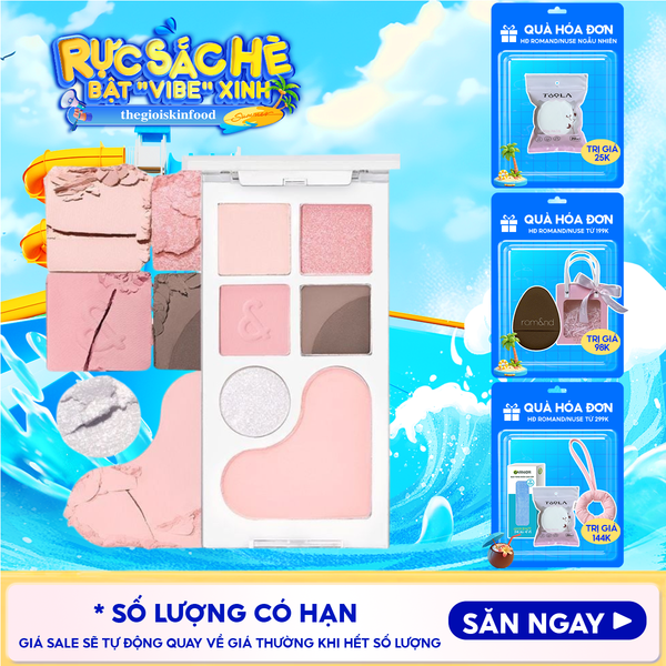  Bảng Phấn Mắt & Má Hồng Romand Ngọt Ngào, Lấp Lánh Bare Layer Palette 14g 