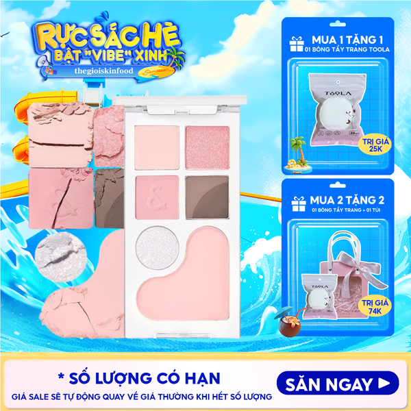  Bảng Phấn Mắt & Má Hồng Romand Ngọt Ngào, Lấp Lánh Bare Layer Palette 14g 