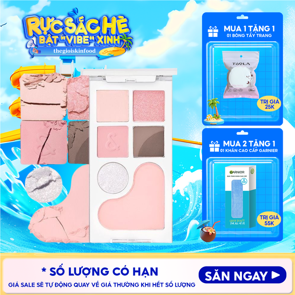  Bảng Phấn Mắt & Má Hồng Romand Ngọt Ngào, Lấp Lánh Bare Layer Palette 14g 