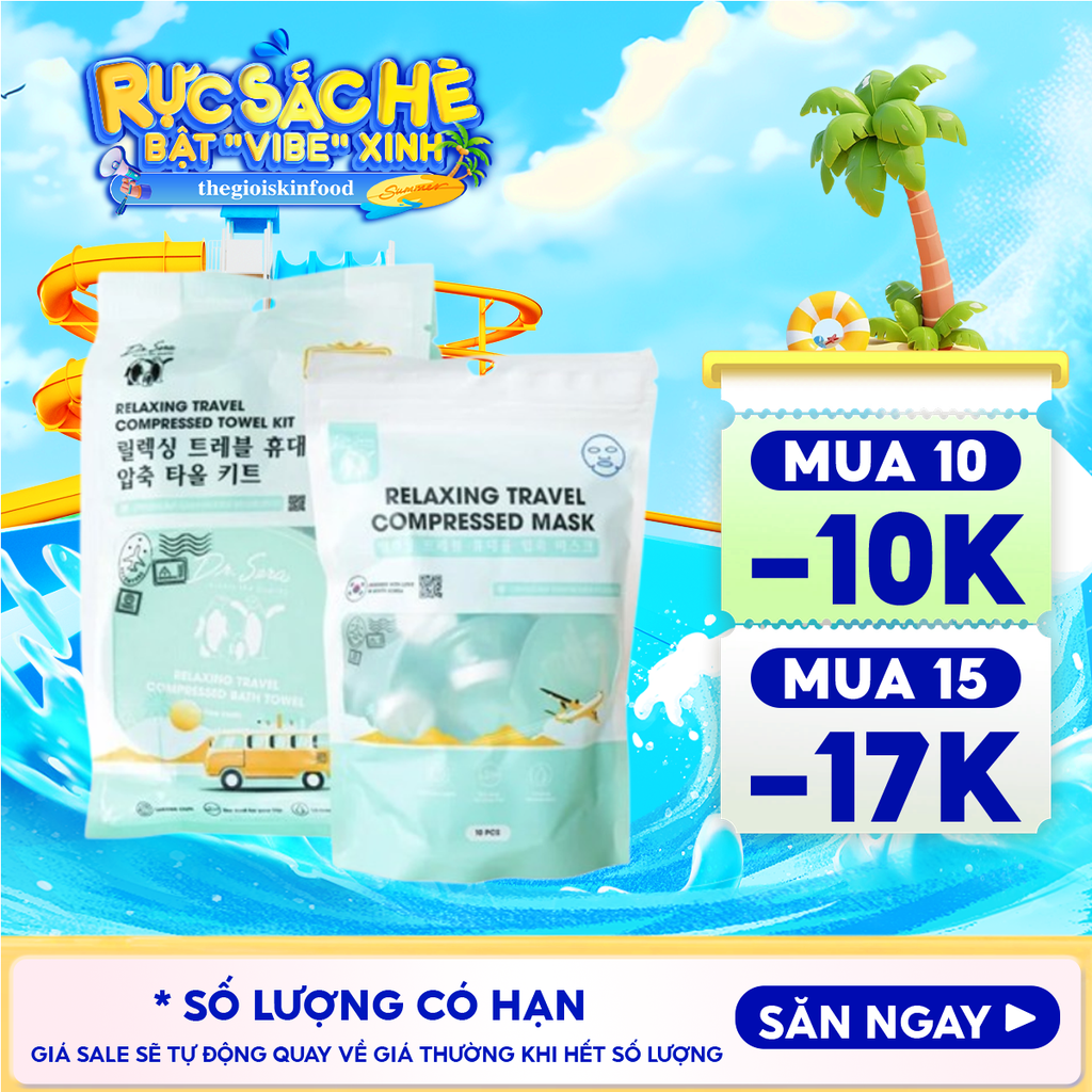 Set Khăn Nén Dr.Sera Set Mặt Nạ Nén Mềm Mịn Relaxing Travel Compressed