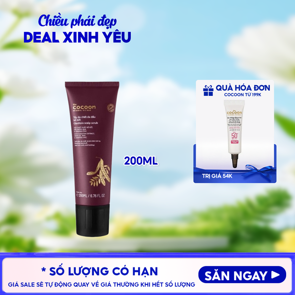  Tẩy Tế Bào Chết Da Đầu Cocoon Bồ Kết Hỗ Trợ Giảm Gàu, Tóc Phồng Gleditsia Scalp Scrub 200ml 