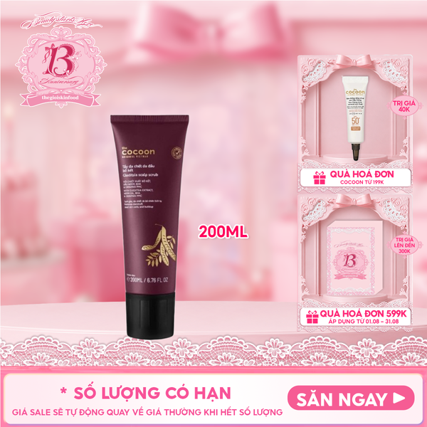  Tẩy Tế Bào Chết Da Đầu Cocoon Bồ Kết Hỗ Trợ Giảm Gàu, Tóc Phồng Gleditsia Scalp Scrub 200ml 